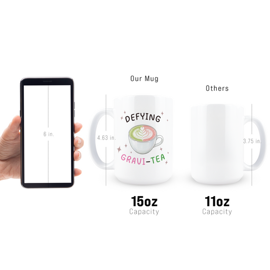 Defying Gravi-Tea Coffee Mug