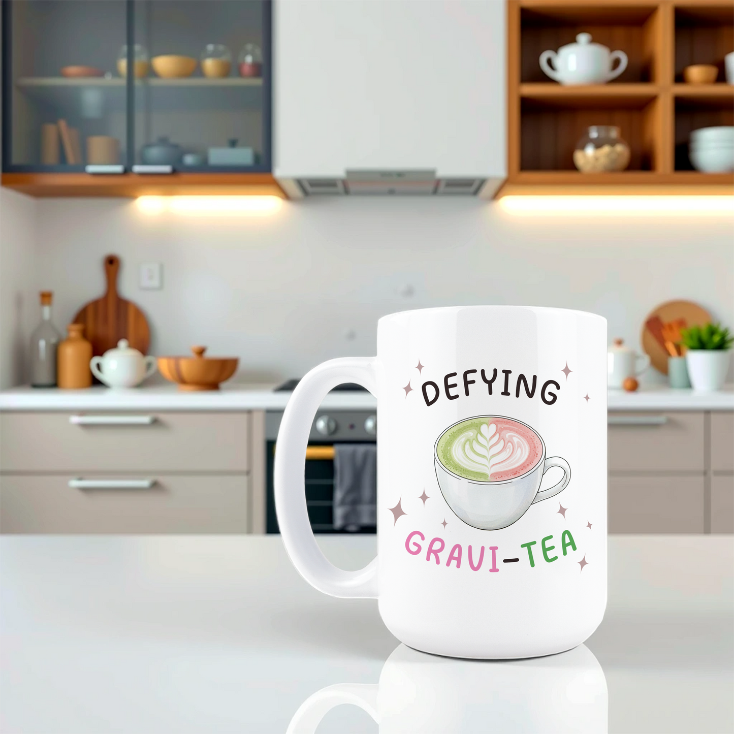 Defying Gravi-Tea Coffee Mug