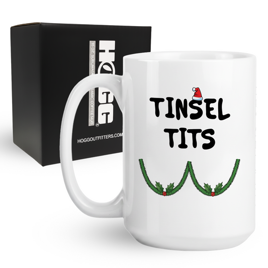Tinsel Tits Christmas Coffee Mug