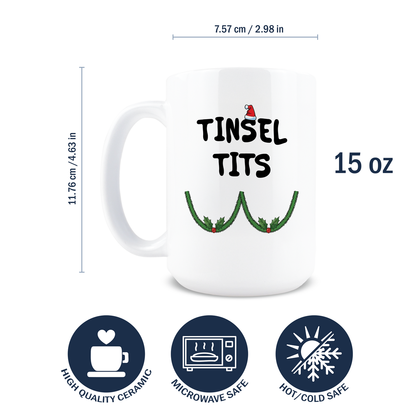 Tinsel Tits Christmas Coffee Mug