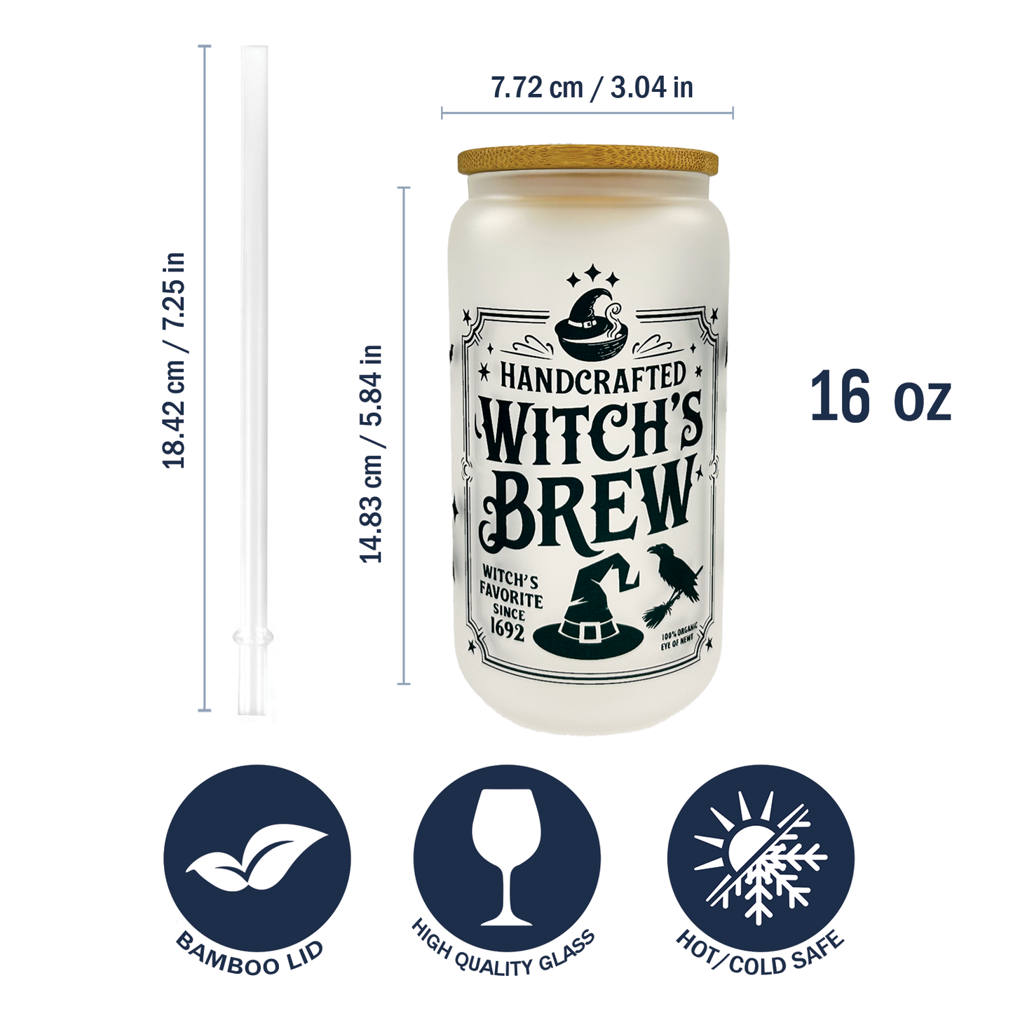 Halloween Glass Can - Witches Brew