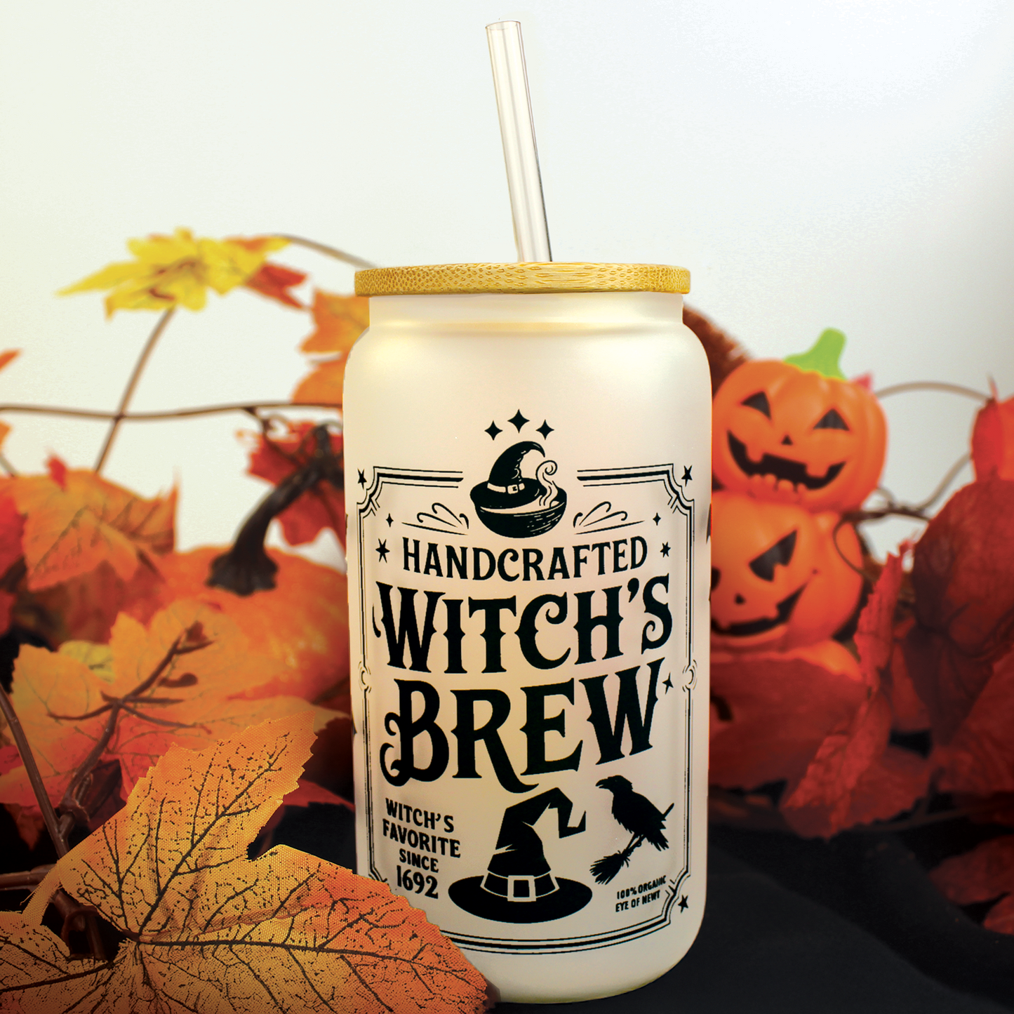 Halloween Glass Can - Witches Brew