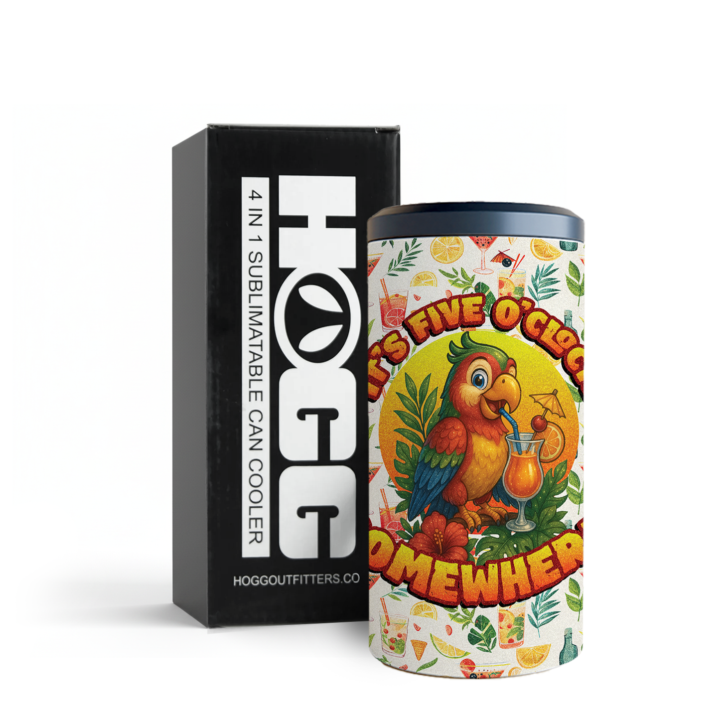 4 in 1 Can Cooler - Five O'Clock Somewhere