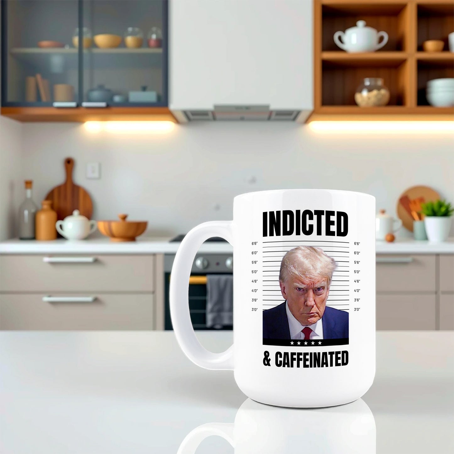 Indicted and Caffeinated Trump Mug